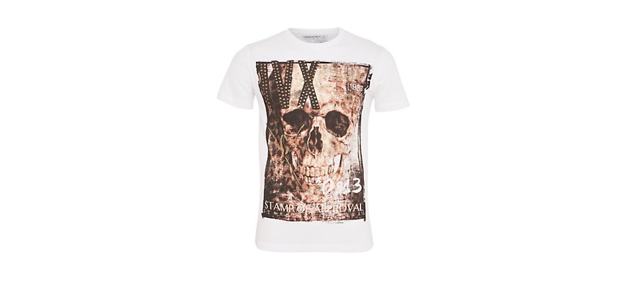 T-shirt Homme Manches Courtes Motif Skull SK1 - Coton - Fin De Stock (neuf)