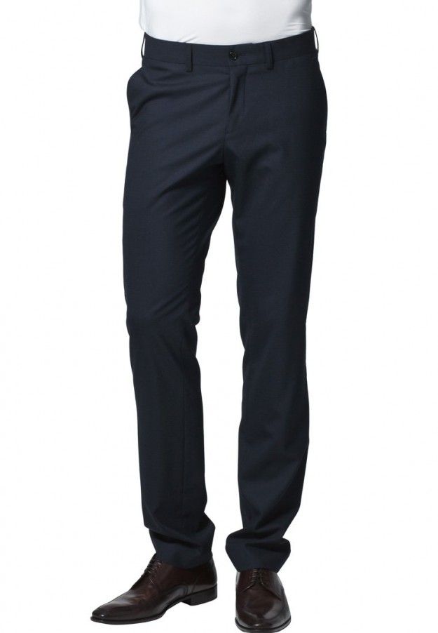 Pantalon Habillé Turtleson Homme – Bleu Marine à Carreaux, Taille 36, Coupe Regular, Mélange Polyester-Rayon-Spandex