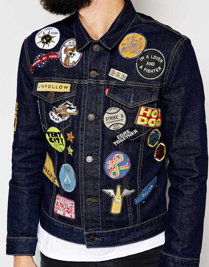 veste jean homme brut patch